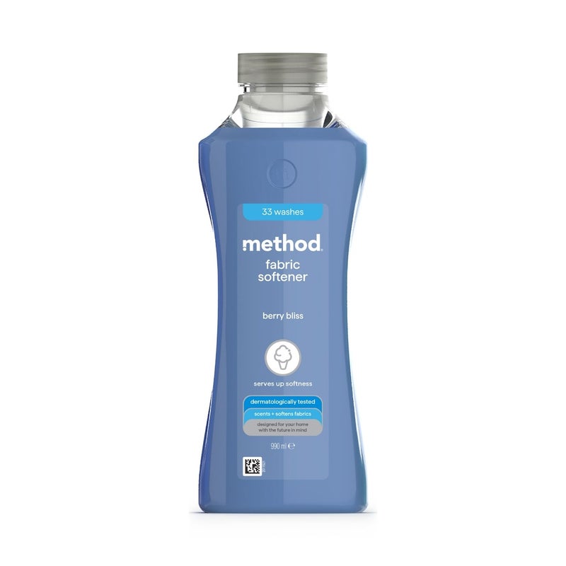 Method Fabric Softener, Softens Clothes & Reduces Static, Fresh Berry Bliss Scent, 33 Washes - 990 ml - Image 1